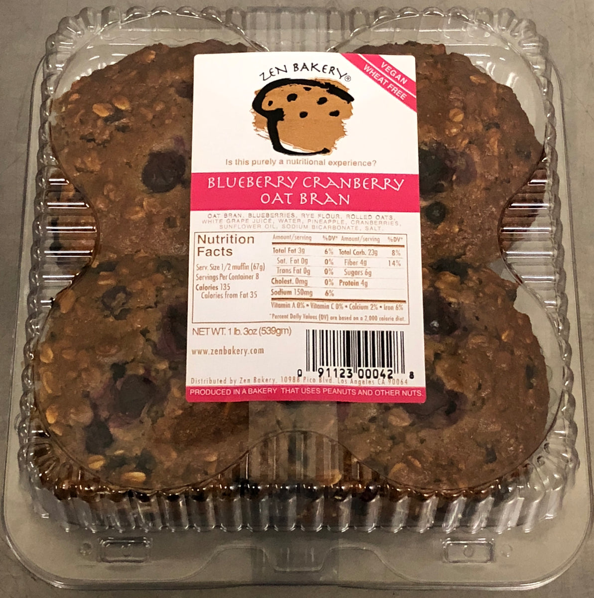 Zen Bakery Blueberry Cranberry Oat Bran Muffins – Internet Bakery